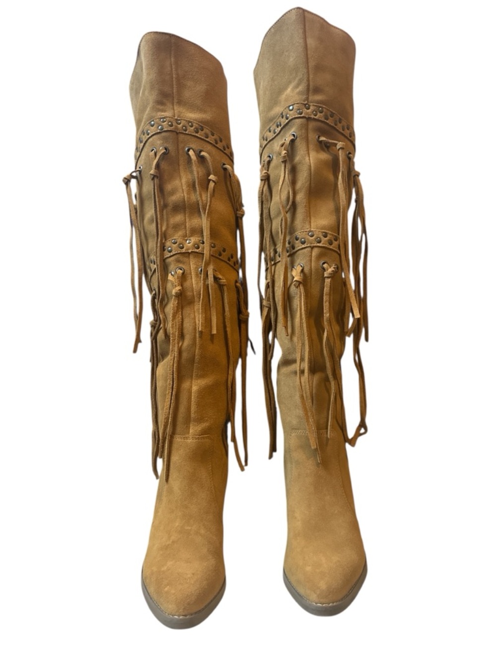 Dingo Tan Fringe Suede Over-the-Knee Boots size 6.5 - Picture 2 of 12